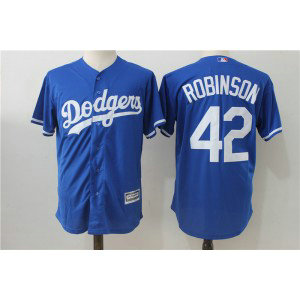 MLB Dodgers 42 Jackie Robinson Blue Cool Base Men Jerseys