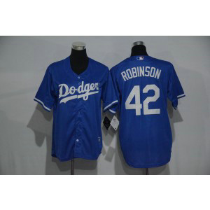 MLB Dodgers 42 Jackie Robinson Blue Cool Base Youth Jersey