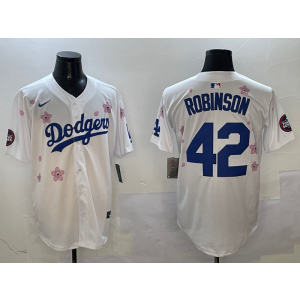 MLB Dodgers 42 Jackie Robinson White 2025 Tokyo Series Nike Cool Base Men Jersey 1