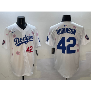 MLB Dodgers 42 Jackie Robinson White 2025 Tokyo Series Nike Cool Base Men Jersey