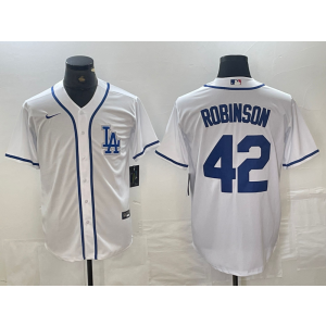 MLB Dodgers 42 Jackie Robinson White Nike Cool Base Men Jersey
