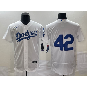 MLB Dodgers 42 Jackie Robinson White Nike Flexbase Men Jersey