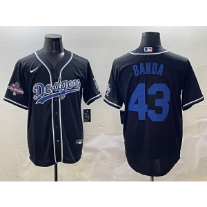 MLB Dodgers 43 Banda Black 2025 World Series Nike Cool Base Men Jersey