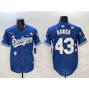 MLB Dodgers 43 Banda Blue 2025 Tokyo Series Nike Cool Base Men Jersey