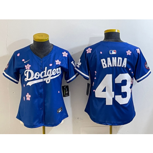 MLB Dodgers 43 Banda Blue 2025 Tokyo Series Nike Cool Base Youth Jersey