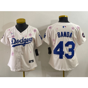 MLB Dodgers 43 Banda White 2025 Tokyo Series Nike Cool Base Youth Jersey