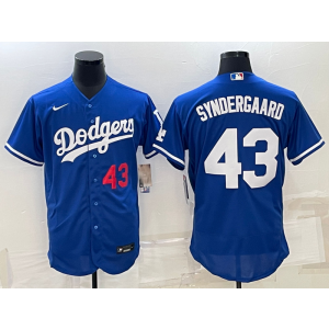 MLB Dodgers 43 Syndergaard Blue Flexbase Men Jersey