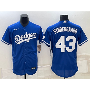 MLB Dodgers 43 Syndergaard Blue Nike Flexbase Men Jersey