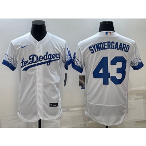 MLB Dodgers 43 Syndergaard White 2020 City Connect Flexbase Men Jersey