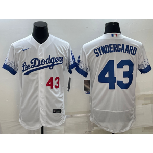 MLB Dodgers 43 Syndergaard White 2020 City Connect Nike Flexbase Men Jersey