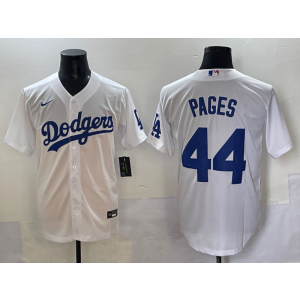 MLB Dodgers 44 Andy Pages White Nike Cool Base Men Jersey