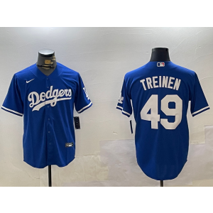 MLB Dodgers 49 Treinen Blue Nike Cool Base Men Jersey