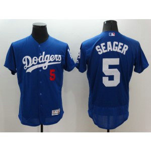 MLB Dodgers 5 Corey Seager Blue Flexbase Men Jersey