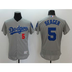 MLB Dodgers 5 Corey Seager Grey Flexbase Men JerseyS