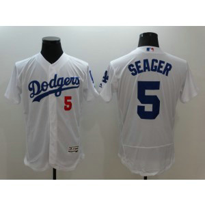 MLB Dodgers 5 Corey Seager White Flexbase Men Jersey