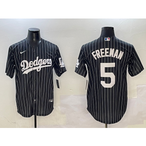 MLB Dodgers 5 Freddie Freeman Black Nike Cool Base Men Jersey
