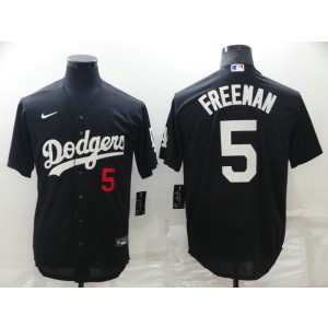 MLB Dodgers 5 Freddie Freeman Black Nike Cool Base Men Jersey