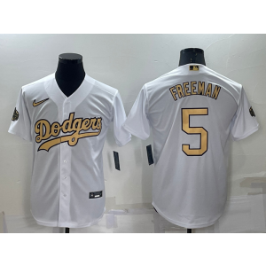 MLB Dodgers 5 Freddie Freeman White 2022 All-Star Cool Base Men Jersey