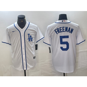 MLB Dodgers 5 Freddie Freeman White Nike Cool Base Men Jersey