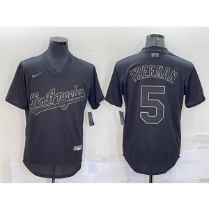 MLB Dodgers 5 Freeman Black Nike Cool Base Men Jersey