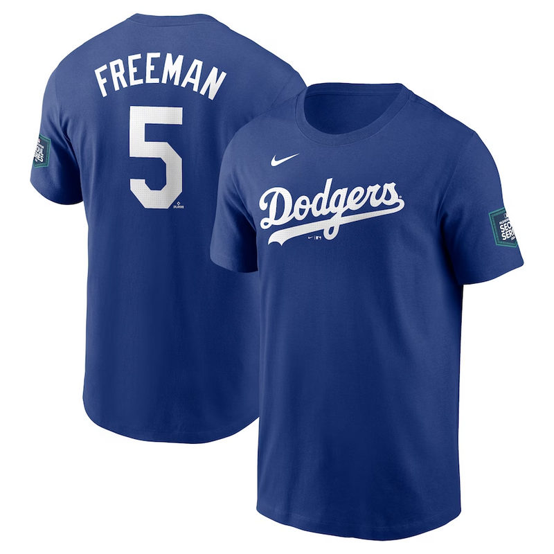 MLB Dodgers 5 Freeman Royal T-Shirt MLB Dodgers 5 Freeman Royal T-Shirt