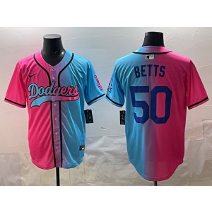 MLB Dodgers 50 Betts New Fashion Nike Cool Base Men Jersey