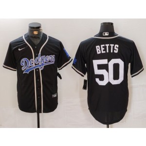 MLB Dodgers 50 Bretts Black Nike Cool Base Men Jersey