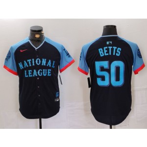 MLB Dodgers 50 Mookie Betts Black 2024 All-Star Nike Cool Base Men Jersey
