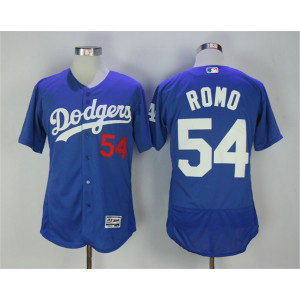 MLB Dodgers 54 Sergio Romo Blue Flexbase Men Jersey