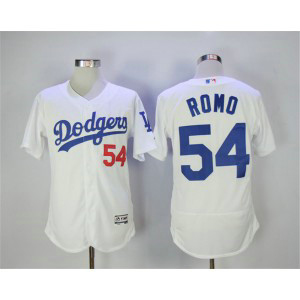 MLB Dodgers 54 Sergio Romo White Flexbase Men Jersey