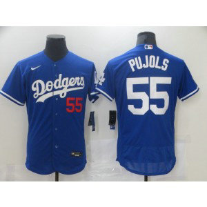 MLB Dodgers 55 Albert Pujols Blue Nike FlexBase Men Jersey