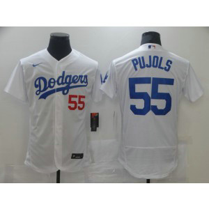 MLB Dodgers 55 Albert Pujols White Nike Flexbase Men Jersey