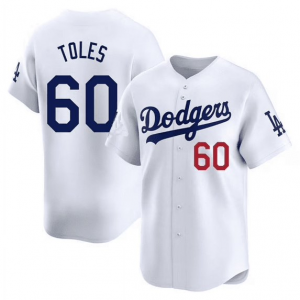 MLB Dodgers 60 Toles White Nike Cool Base Men Jersey