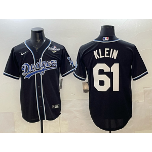 MLB Dodgers 61 Klein Black 2025 World Series Nike Cool Base Men Jersey