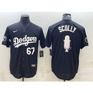 MLB Dodgers 67 Vin Scully Black Nike Flexbase Men Jersey