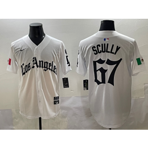 MLB Dodgers 67 Vin Scully New White Nike Cool Base Men Jersey