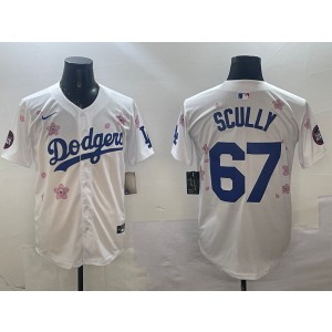 MLB Dodgers 67 Vin Scully White 2025 Tokyo Series Nike Cool Base Men Jersey