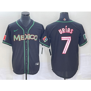 MLB Dodgers 7 Julio Urias Black Mexico Nike Cool Base Men Jersey