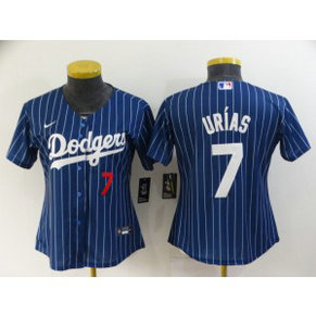 MLB Dodgers 7 Julio Urias Blue Nike Cool Base Women Jersey