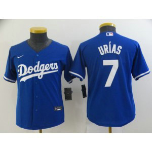 MLB Dodgers 7 Julio Urias Blue Nike Cool Base Youth Jerseys