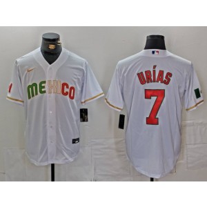 MLB Dodgers 7 Julio Urias White Mexico Nike Cool Base Men Jersey