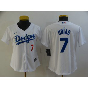MLB Dodgers 7 Julio Urias White Nike Cool Base Women Jersey
