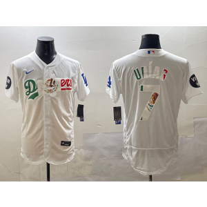 MLB Dodgers 7 Julio Urias White Nike Flexbase Men Jersey