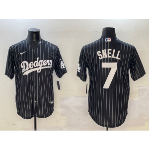 MLB Dodgers 7 Snell Black Nike Cool Base Men Jersey