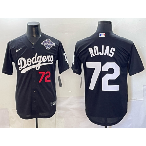 MLB Dodgers 72 Rojas Black 2025 World Series Nike Cool Base Men Jersey