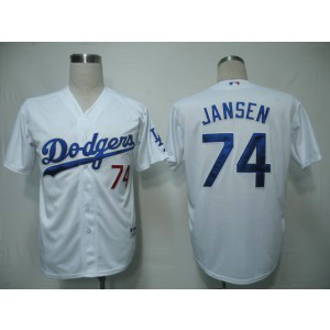 MLB Dodgers 74 Kenley Jansen White Cool Base Men Jersey