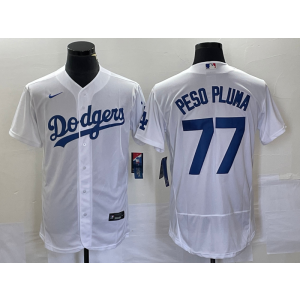 MLB Dodgers 77 Peso Pluma White Nike Flexbase Men Jersey