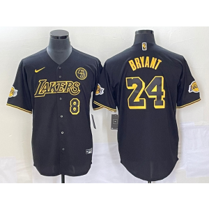 MLB Dodgers 8 24 Kobe Black Baseball Nike Cool Base Men Jersey