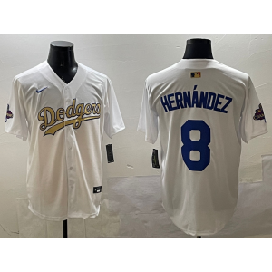 MLB Dodgers 8 Enrique Hernández 2025 Gold Collection Nike Cool Base Men Jersey 2