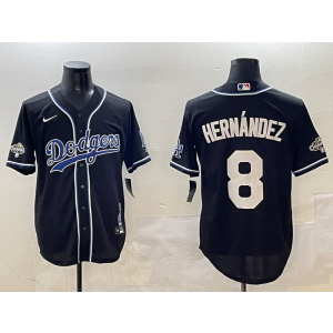 MLB Dodgers 8 Hernandez 2024 Wolrd Series Champion Nike Cool Base Men Jersey